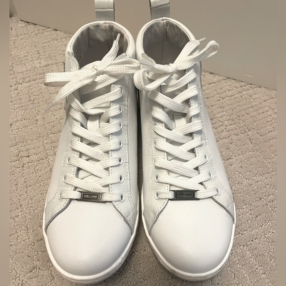SAINT + SOFIA Hoxton Trainer - White Croc Hightop Sneakers  SZ 39 - Picture 7 of 10